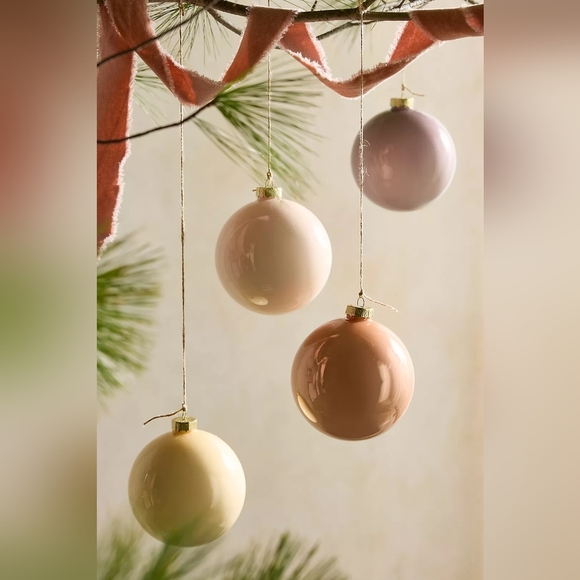 Anthropologie 5" Colorful Glass Bauble Ornaments, Set of 6 - Picture 3 of 6